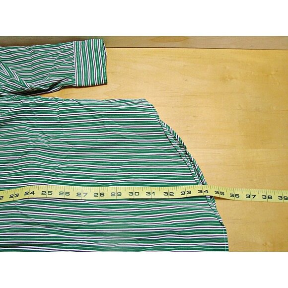 Ralph Lauren Mens 3XT Classic Fit Dress Shirt Green Stripe Button Down Collar - Picture 8 of 10